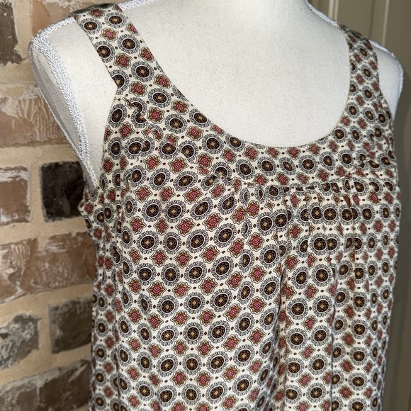 Vintage Harold’s 100% Silk Dotted Paisley Halter Tank Top Cream Tan Red Sz S - Picture 7 of 13